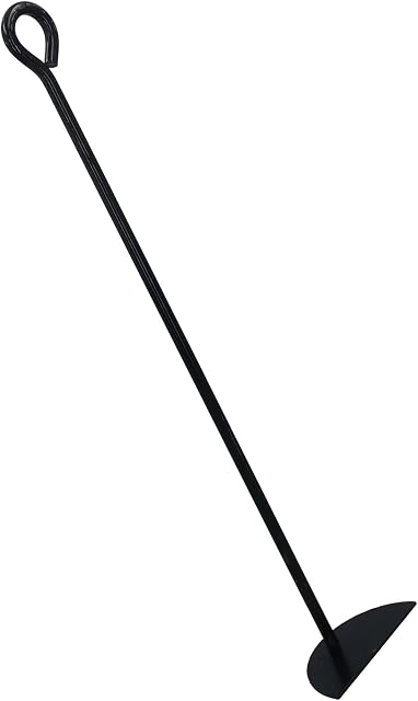 AB Tools D Ash Rake Scraper for Flues Wood Burner Fire Coal Charcoal Steel Metal Black