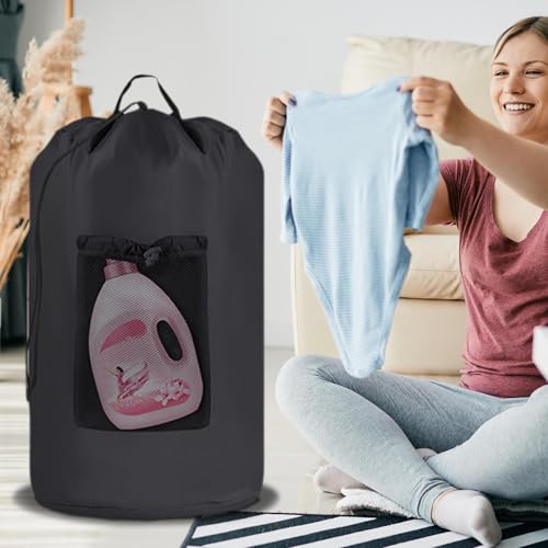 Cesta de lavandería de malla de 16 pulgadas con cordón ajustable para ropa sucia 6