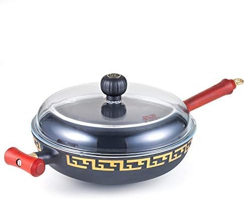 DINGJIANG Nonstick Cast Iron Wok/Stockpot/Skillet/Grill Pan/Tamagoyaki Pan (11.8 inch wok)