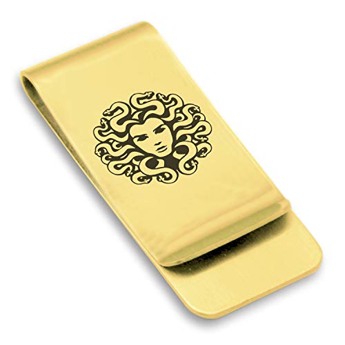 Stainless Steel Mythical Creature Heads Classic Slim Money Clip Credit Card Holder