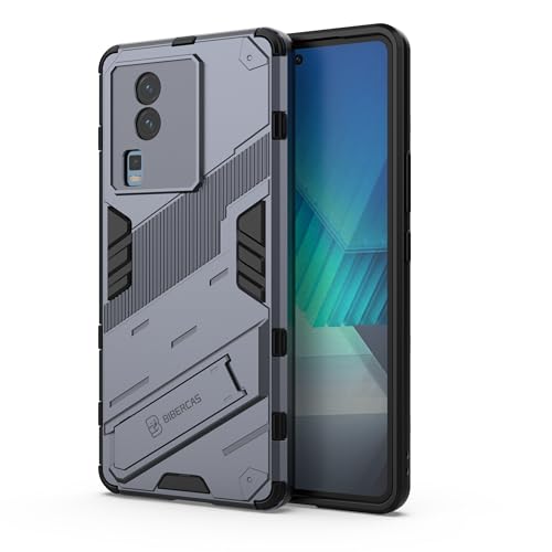 Image of Back Case Cover Compatible for Iqoo Neo 7 Pro 5G, Iqoo Neo 7 5G | 360 Degree Protection | Camera Protection | Kickstand Case | Shockprof Case | (Grey)