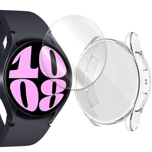 AceSoft Premium Real Ultra-Thin Anti-Bubble Wear-Resisting Tempered Glass Screen Protector Film Perfectly Fit Non-Slip Case Compatible with Samsung Galaxy Watch 6 44mm LTE SM-R945U