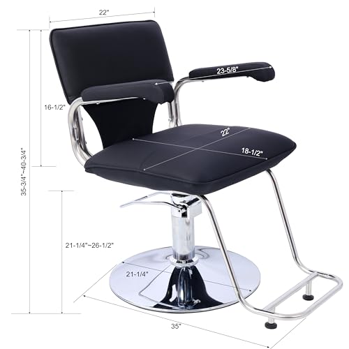 Heighyoxp SALON & SPA CHAIRS-3934P Stainless Steel Hair Salon Chair – Heavy-Duty Hydraulic Pump Barber Chair thumb #1