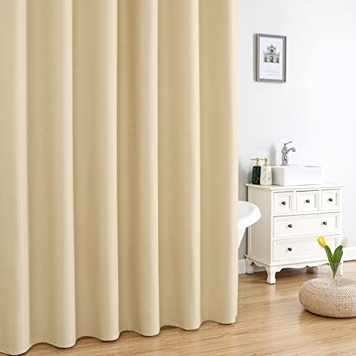 Rideau de douche extra large en lin tissé gaufré 274x183 cm - 8