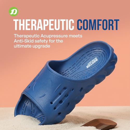 Image of DOCTOR EXTRA SOFT Men's Classic Flip Flops /Slippers with Soft Acupressure Foot Massager for Adult | Comfortable & Light Weight| Stylish & Anti-Skid| Casual Waterproof Cushion Sliders Gents Boys D-500