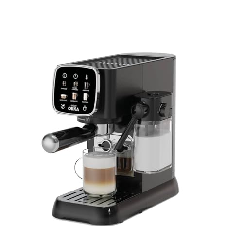 Arzum OK0032-0500 espresso coffee machine with Siebträger Chrom with Milchbehälter, with Milchaufschäumdüse