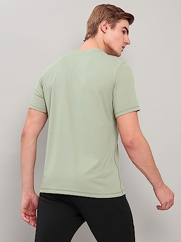 Image of TECHNOSPORT Men's Slim Fit Polyester Activewear Sports T-Shirt with Moisture-Wicking Comfort for Workout, Running & Gym