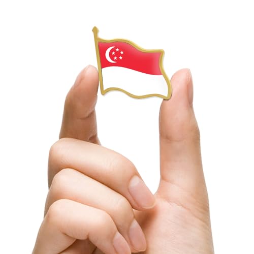 Image of 12 /24 /50 /100Pcs Singapore Flag Lapel Pins Bulk - Metal Singaporean National Lapel Pin