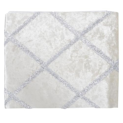 CAXUSD Mantel Retro de Poliéster con Tiras de Gemas de Imitación y Borlas, Elegante para Decoración de Mesa Estaciones