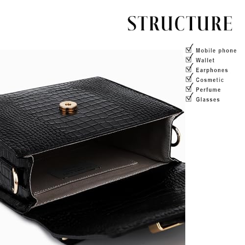 Roc Bag Medium Woman HandBags Cross and Shoulder Bag, Crocodile Texture3