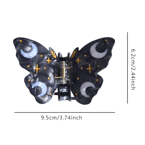 Pinzas para el cabello estilo mariposa negras miniatura 2