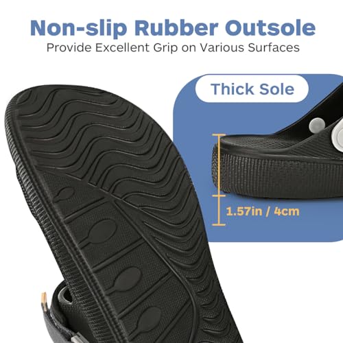 Slides for Men,Mens Slides Sandals for Men Adjustable Beach Sandal Platform Sandals Comfort Lightweight Ultra Cushion EVA Slides4