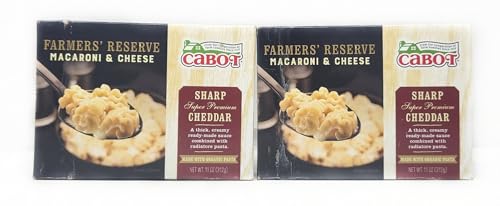 2 Pack of Farmers Reserve Macaroni and Cheese Cabot Made with Organic Radiatore Pasta 11oz Premium Boxes (Sharp Cheddar)