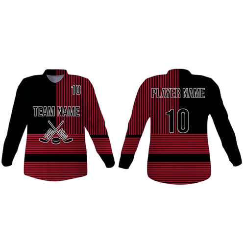 Image of SGS Sports Gear Custom Hockey Jersey, Personalized Reversible or Standard Design with Name & Number, Hockey Jersey