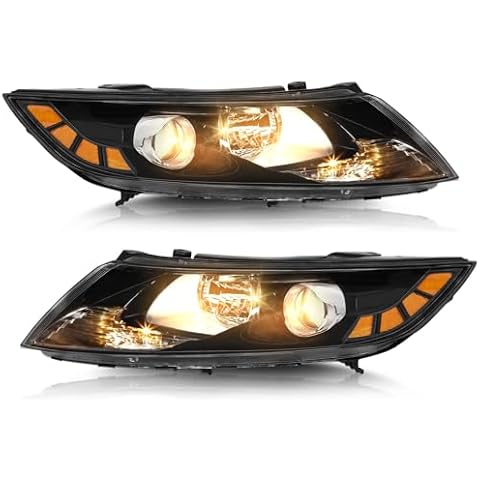 telpo Compatible with 2011 2012 2013 11 12 13 2011-2013 Kia Optima Headlight Assembly Driver and Passenger Side Cover