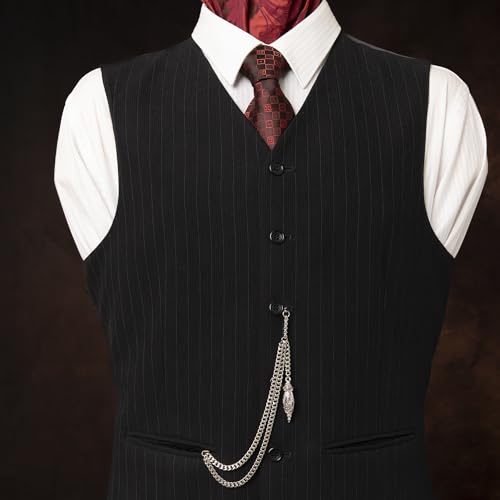 Holy Sins Jewellery A-0008-S Handmade In The Uk Silver Colour Single Albert Pocket Watch Chain thumb #3