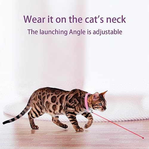 QGUQSSL Katzenspielzeug Laserpointer Halsband, Laserpointer Katze Interaktives, Interaktives Katzenspielzeug Tragbares Automatisches Katzenspielzeug (PINK)