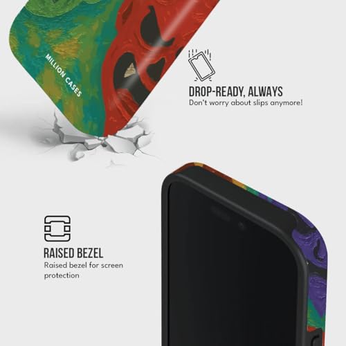 Image of MILLION CASES Back Cover Case for iPhone 15 Pro Scratch Resistant Anti-Slip Polycarbonate Shockproof Protective Durable Dark Mood Crystal Case for Men & Boys