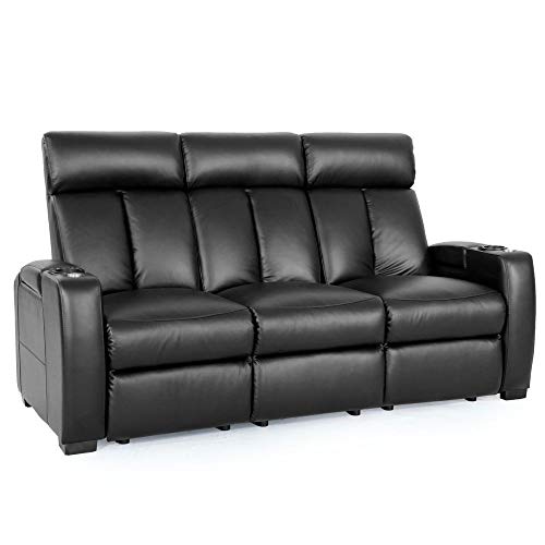 Zinea Kinosessel Action - 3 Sitzer Sofa - Echtleder, elektrisch verstellbar, LED Becherhalter, Ambientebeleuchtung, Kinosofa, Kinositz - sofort lieferbar