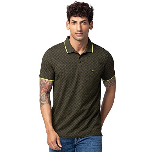 Spykar White Polo Collar Half Sleeves Blended T-Shirt for Men Spykar White Polo Collar Half Sleeves Blended T-Shirt for Men