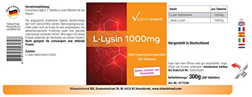 L-lysine 1000mg Tablets -veganistisch - Image 3