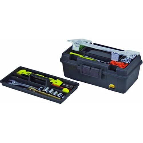 Plano Molding 114-002 13-Inch Compact Tool Box, Graphite Gray with Black Handle and Latches