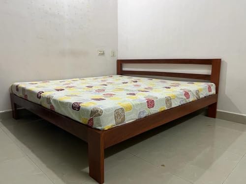 Image of Sheesham Wood Foster Bed PN-01 Frame, Natural Finish, Without Storage (72x48 Double Mattress Size Compatible Bed)