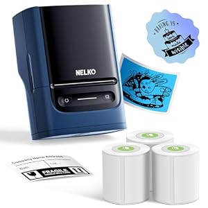 Nelko Label Maker Machine with 3 Tapes,PM220 Label Printer,Deep Blue