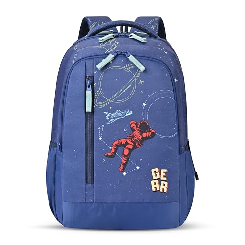 Image of Gear Lost In Space 17 inch /30L Large Water Resistant School Bag | Casual Backpack | Daypack | Travel Backpack | Kids Bag for Boys /Girls (Navy - Mint)