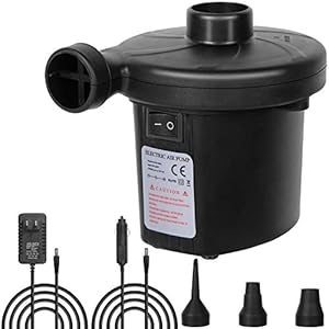 Electric Air Pump Portable Quick-Fill Air Pump with 3 Nozzl