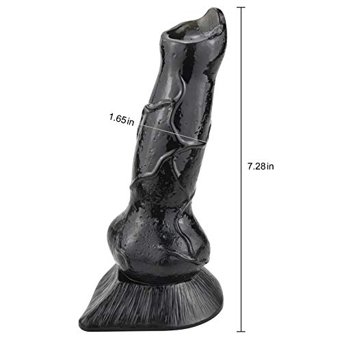 Romi Animal Penis 7.3" Realistic Wolf Dildo Big Size Cock Anal Plugs Artificial Sex Toys (Black) #TOP1