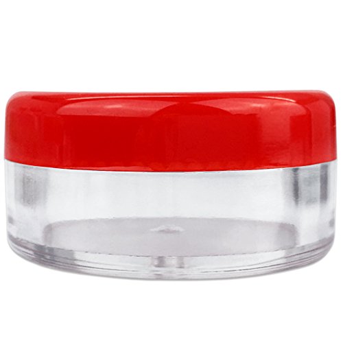 (Quantity: 50 Pieces) Beauticom 5G/5ML Round Clear Jars with RED Lids for Scrubs, Oils, Toner, Salves, Creams, Lotions, Makeup Samples, Lip Balms - Thumbnail 5