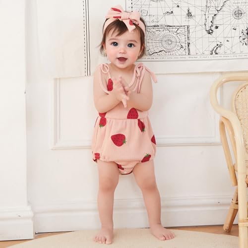 Engofs Newborn Baby Girl Summer Clothes Sleeveless Romper with Headband Boho Outfits2