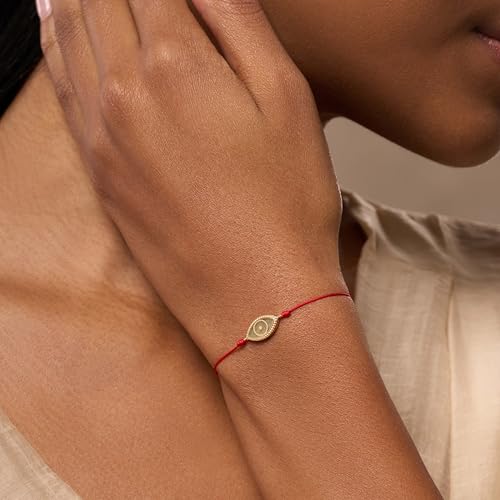 KARMA AND LUCK 18K Gold-Plated Brass Red String Bracelet for Women – Handmade in Thailand – Adjustable 5-8” Drawstring – Dreams Fulfilled Mother of Pearl Heart, Spirit's Innovation Evil Eye Peridot, Gifted & Blessed Hamsa Malachite, Faithful Abundance Cross, Soul's Gratitude Hamsa Lapis Lazuli2