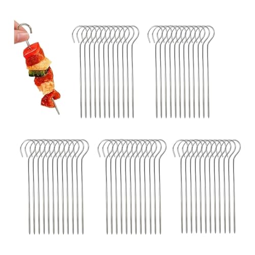 120 agujas para enrutador, brochetas de acero inoxidable, brochetas para carne, brochetas con ojal y punta afilada, agujas para carne, agujas de carne, agujas de carne, de acero inoxidable, 9 cm, para