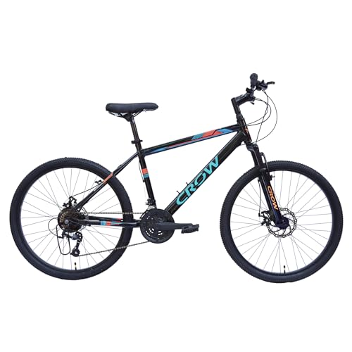 Image of CROW - Globetrotter 21 Speed Gear Cycle | 27.5 inch T Cycle for Boys 12 to 15 Years | Bicycle for Men Adult | Mountain Bike with Front Suspension & Dual Disc Brakes| Unisex MTB Cycle for Men |