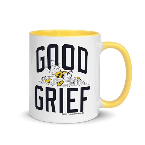 Taza Peanuts Charlie Brown Good Grief Dos Tonos Amarilla miniatura 2