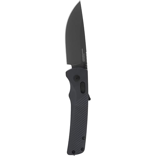 SOG Flash AT Daily Carry Ambidextrous Straight Pocket Folding Knives, Ergonomic Handle & Deep-Carry Clip, D2 Steel Blade