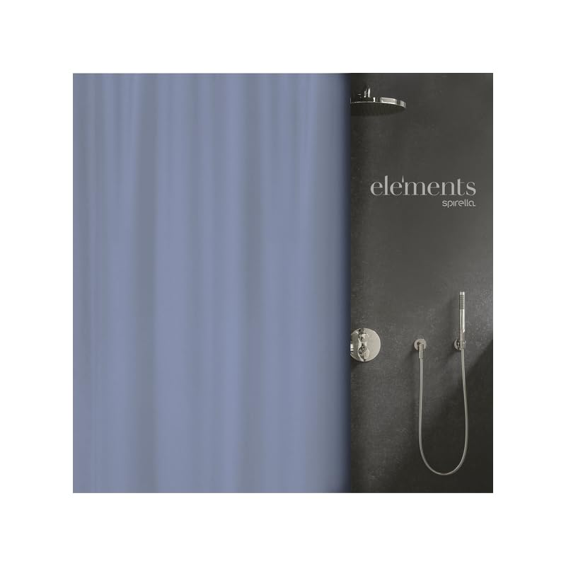Spirella Elements by Rideau de Douche Polyester Pure 180x180cm Bleu