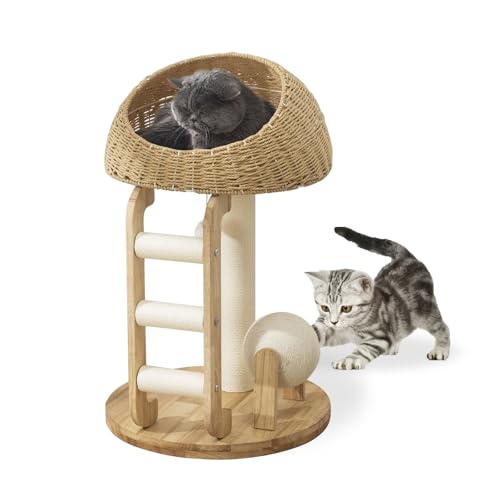 Modern Design Cat Tree Tower, Hand Woven Comfortable Cat Nests