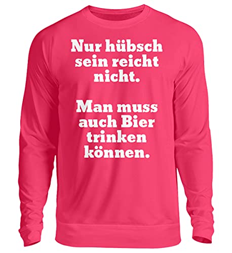 Pull unisexe rose rose taille L avec broderie humour bière