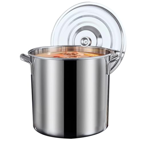 SaryEdge Vaporera de Acero Inoxidable, Olla Grande con Tapa, Barril de Acero Inoxidable, Compatible con inducción, cerámica, ollas de Cocina comerciales para el hogar, 90 l, 70 l,70L