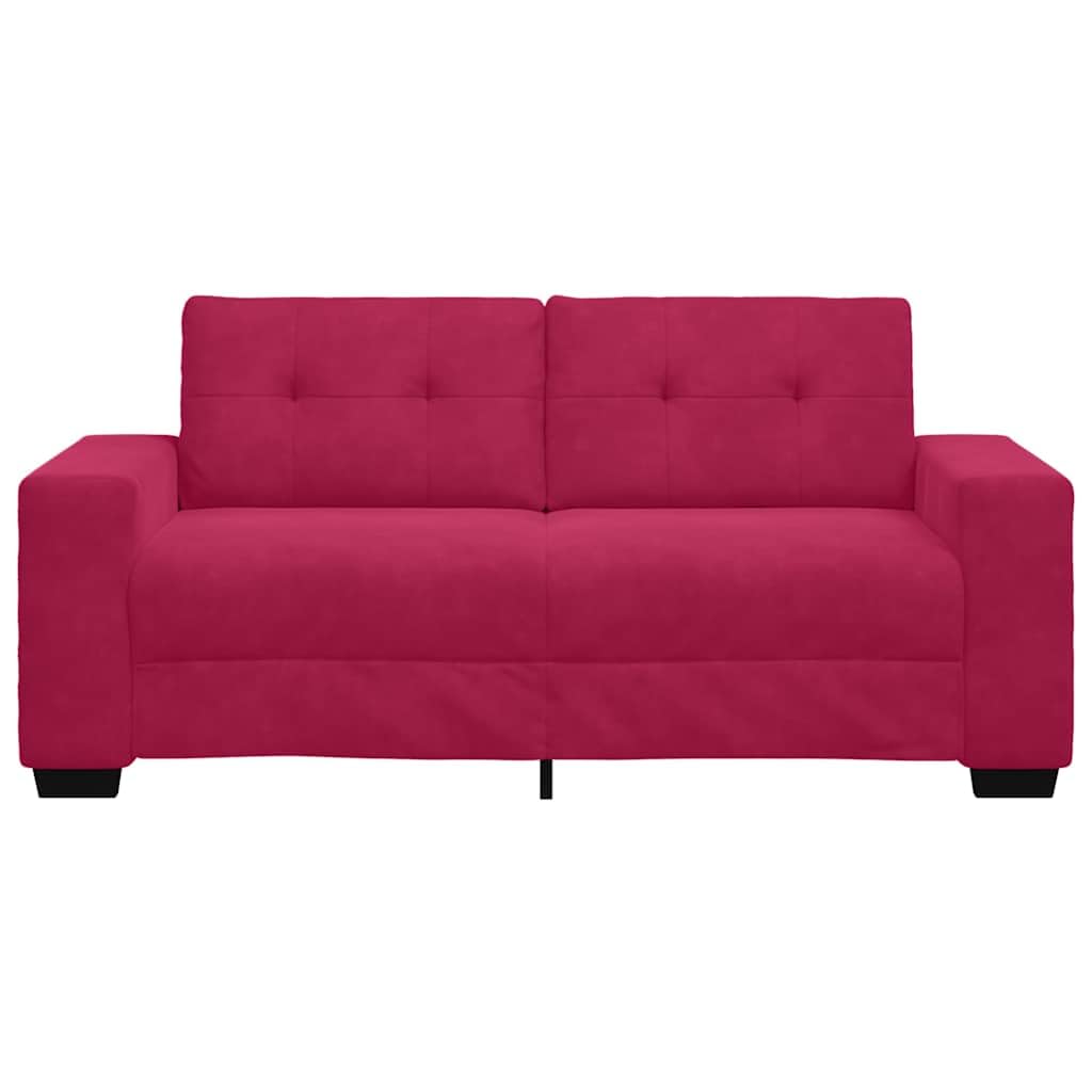 Sofá de dos plazas en rojo vino 180x77x82 cm de terciopelo con diseño de sillón de asiento para sala de estar y estudio