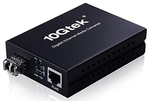 LC SFP Gigabit Ethernet Multi-Mode LC Fiber Media Converter (SFP SX Transceiver Included), up to 550M, 10/100/1000Base-Tx to 1000Base-SX