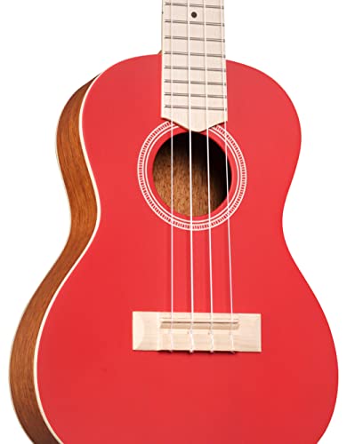 Image of Cordoba 15CM Matiz Chili Red Concert Ukulele with Color-Matching Nylon Gig Bag