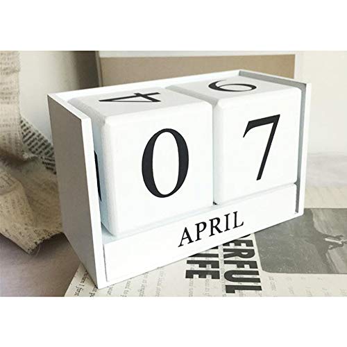 Schneespitze Calendario perpetuo de Madera Decorativos, Adornos de Oficina,Inicio Adornos Decorativos,Madera Adornos Decorativos Nórdico elegante Calendario Cover