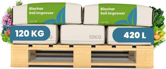 Biochar Améliorant De Sol - 120 Kg = 420 L - Charbon Végétal Issu De Coques De Cacao - Enrichissement Organique À 65% De Carbone Pour La Rétention D'Eau,...