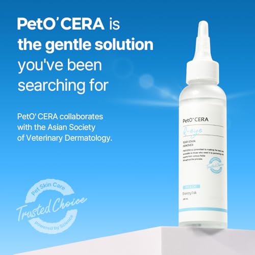 Image of Breezytail PetO'Cera Q-Eye, Eye Stain Remover for Dogs and Cats, Removes Tear Stains, Discharge, Soothes, Neutralizes Odors, Vet Approved, Korean Pet Skin Care (4 fl oz /120ml) (4 fl oz)
