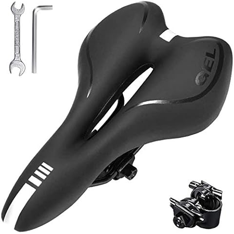 AIlysa Fahrradsattel, Fahrradsattel MTB, Gel Fahrrad Sattel Bequemer Hohl Ergonomisch Fahrradsitz Mountainbikesättel, Atmungsaktiv Cover