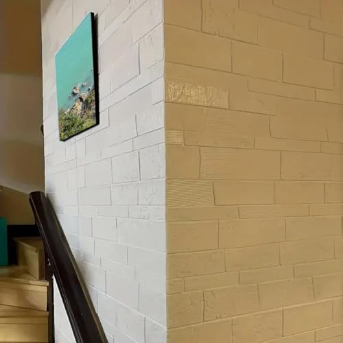 Plaque de parement brique 3D argent pour masquer les défauts de mur - 7